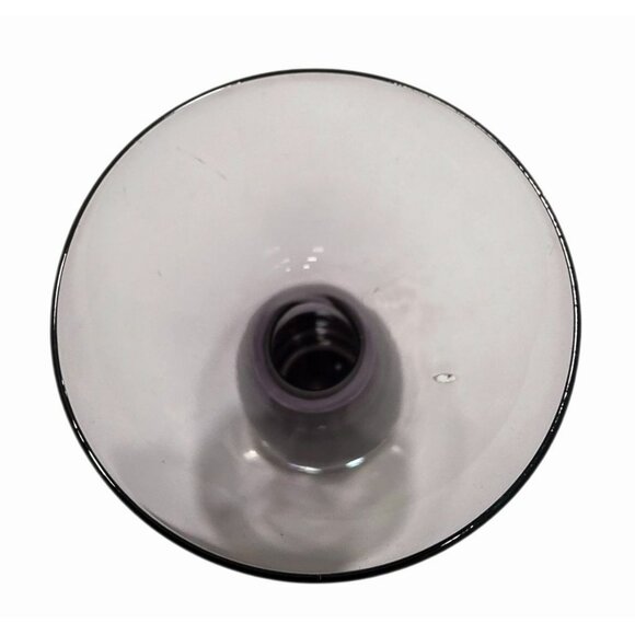 MCM Purple Amethyst Vase Trumpet Scandinavian Art Glass Flare Clear Base 5.75" - Picture 3 of 9